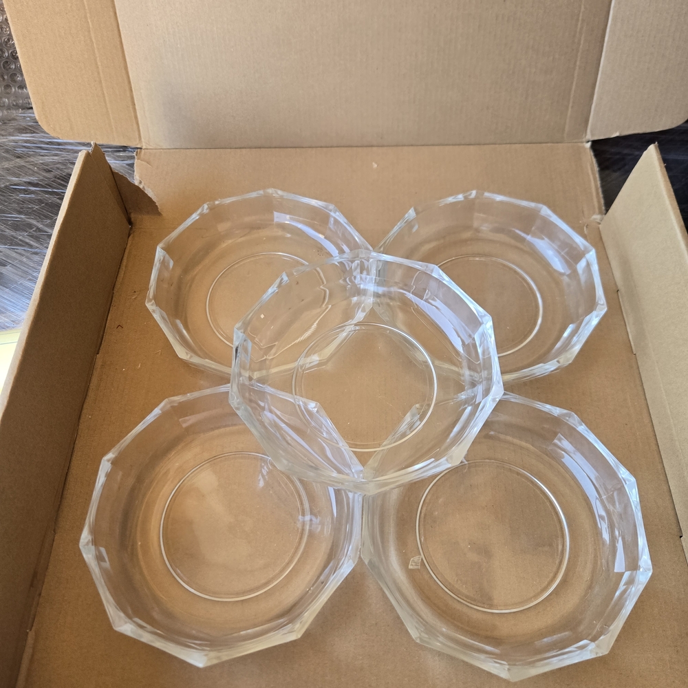 Vintage VAL ST LAMBERT Set of 5 Elegant Sauce Bowls 3 3/4" w x 3/4" h - Italy